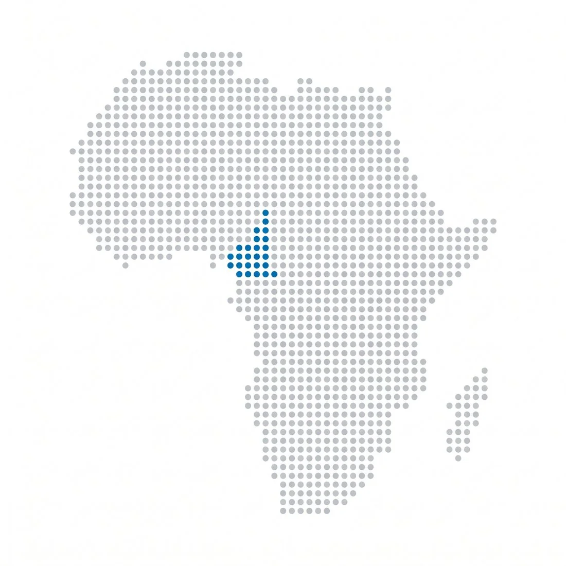 Map of Africa, Cameroon in blue